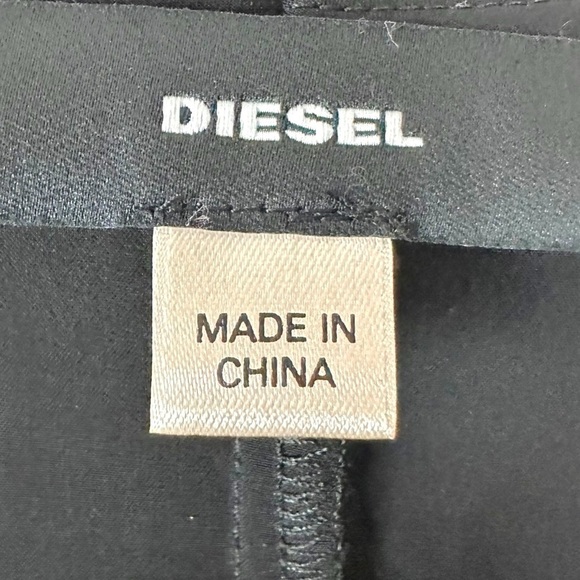 Diesel Subversive Black Maxi Dress Medium Cinch Waist Grunge Goth Mesh Y2K - Picture 9 of 12